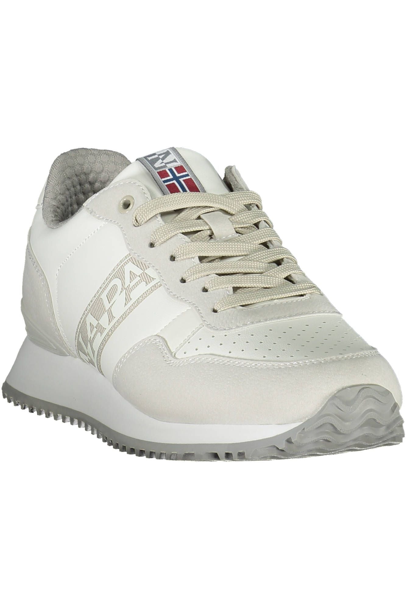 White Polyester Men Sneaker