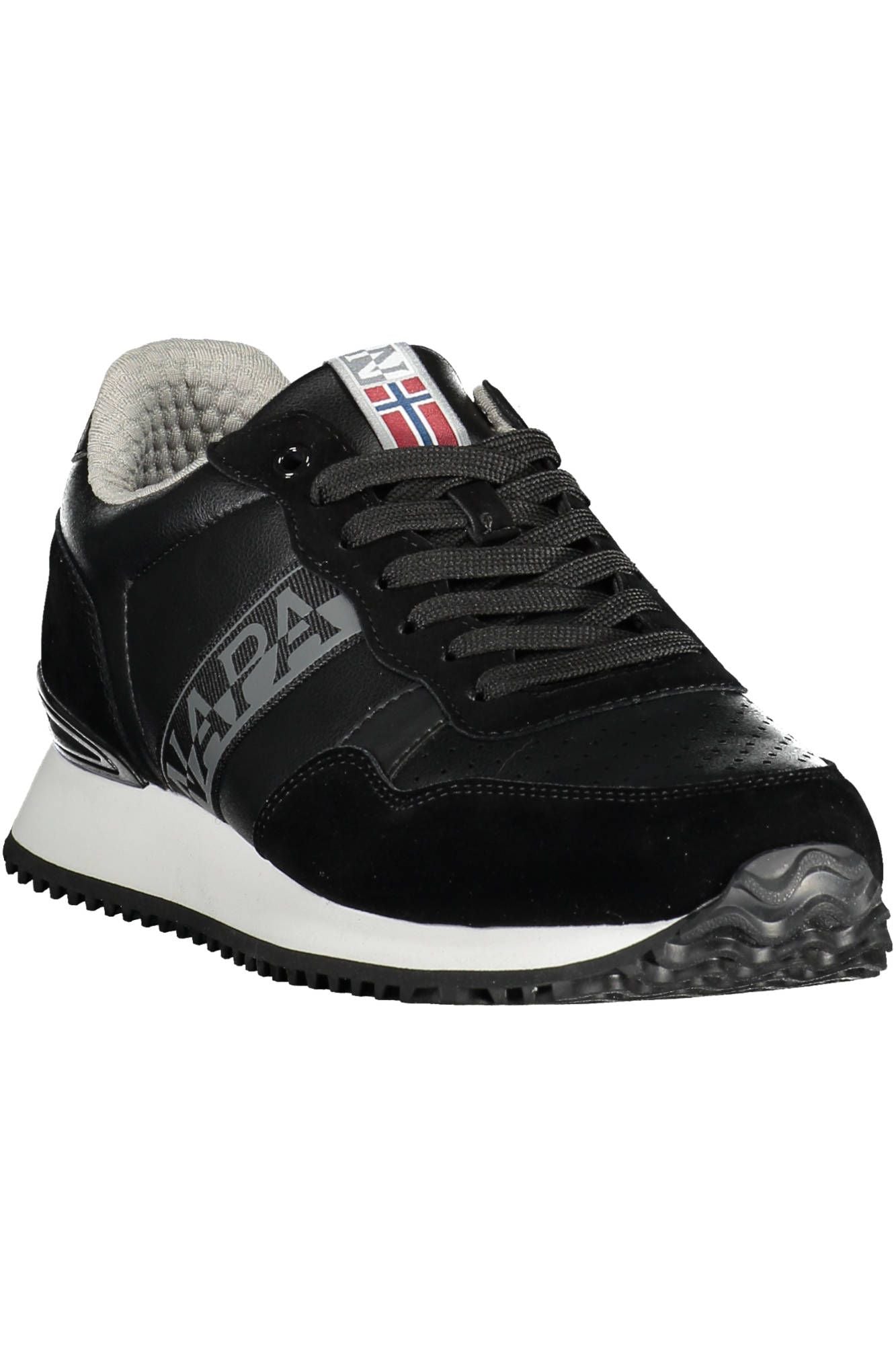 Black Polyester Men Sneaker