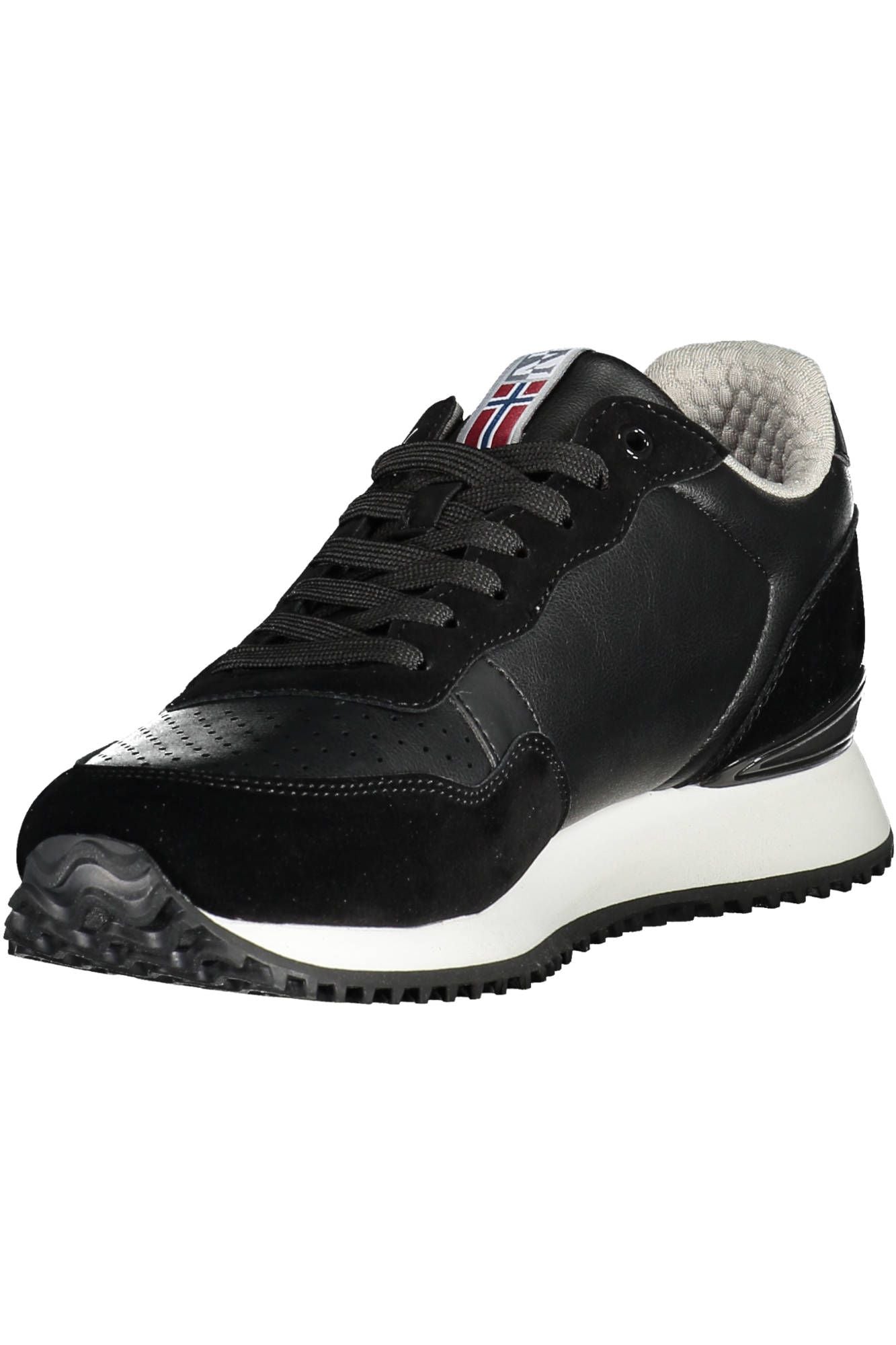 Black Polyester Men Sneaker