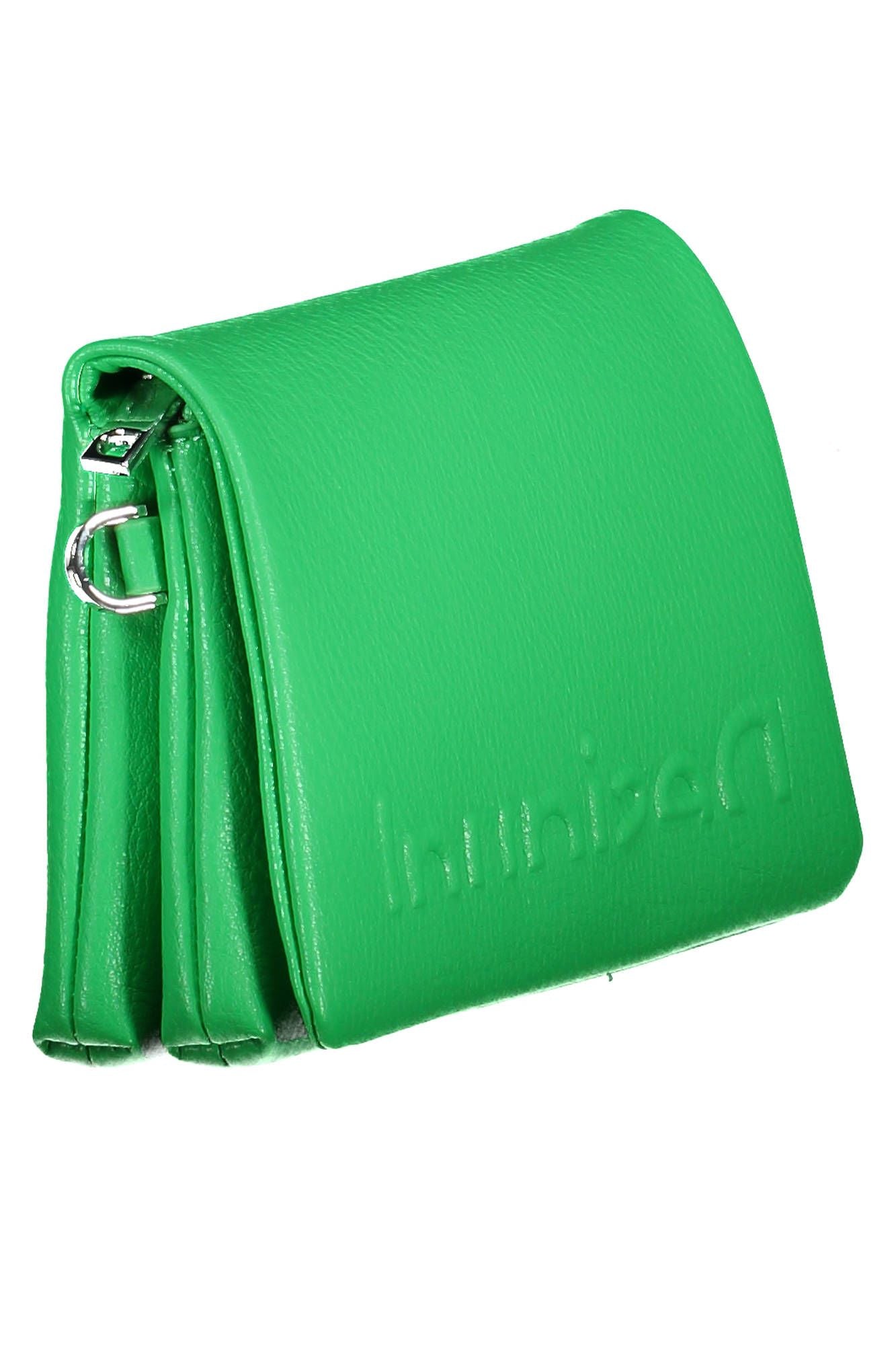 Green Polyurethane Women Handbag