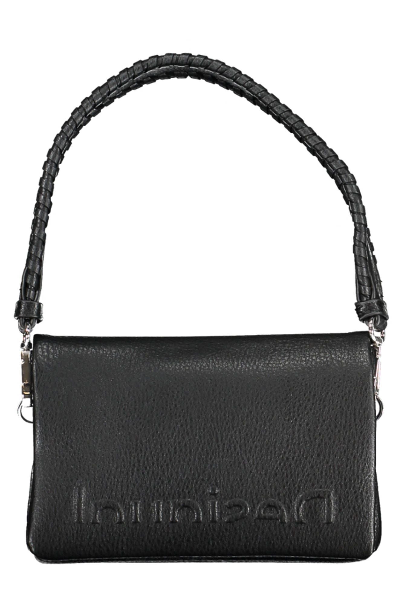 Black Polyurethane Women Handbag