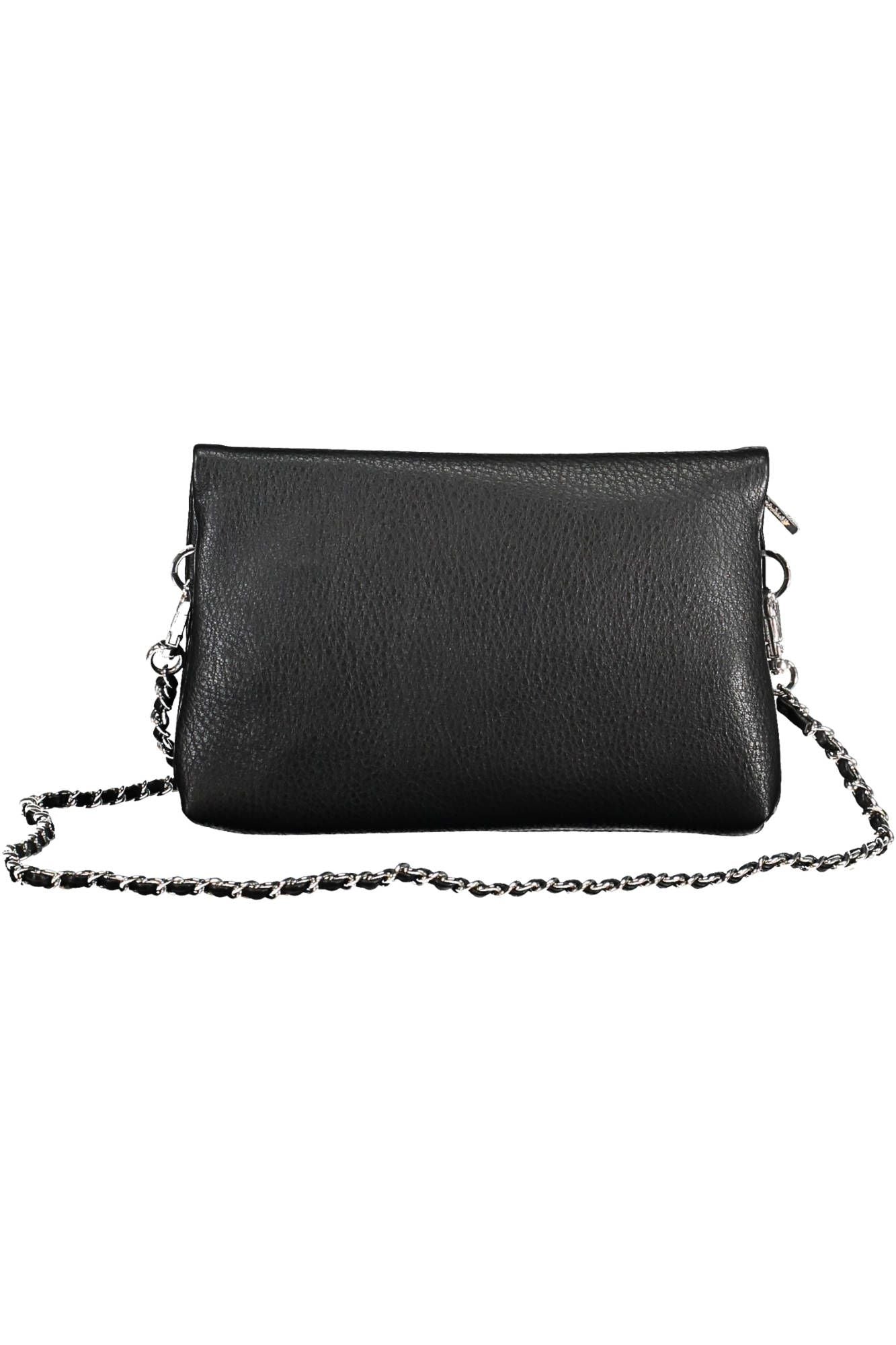 Black Polyurethane Women Handbag