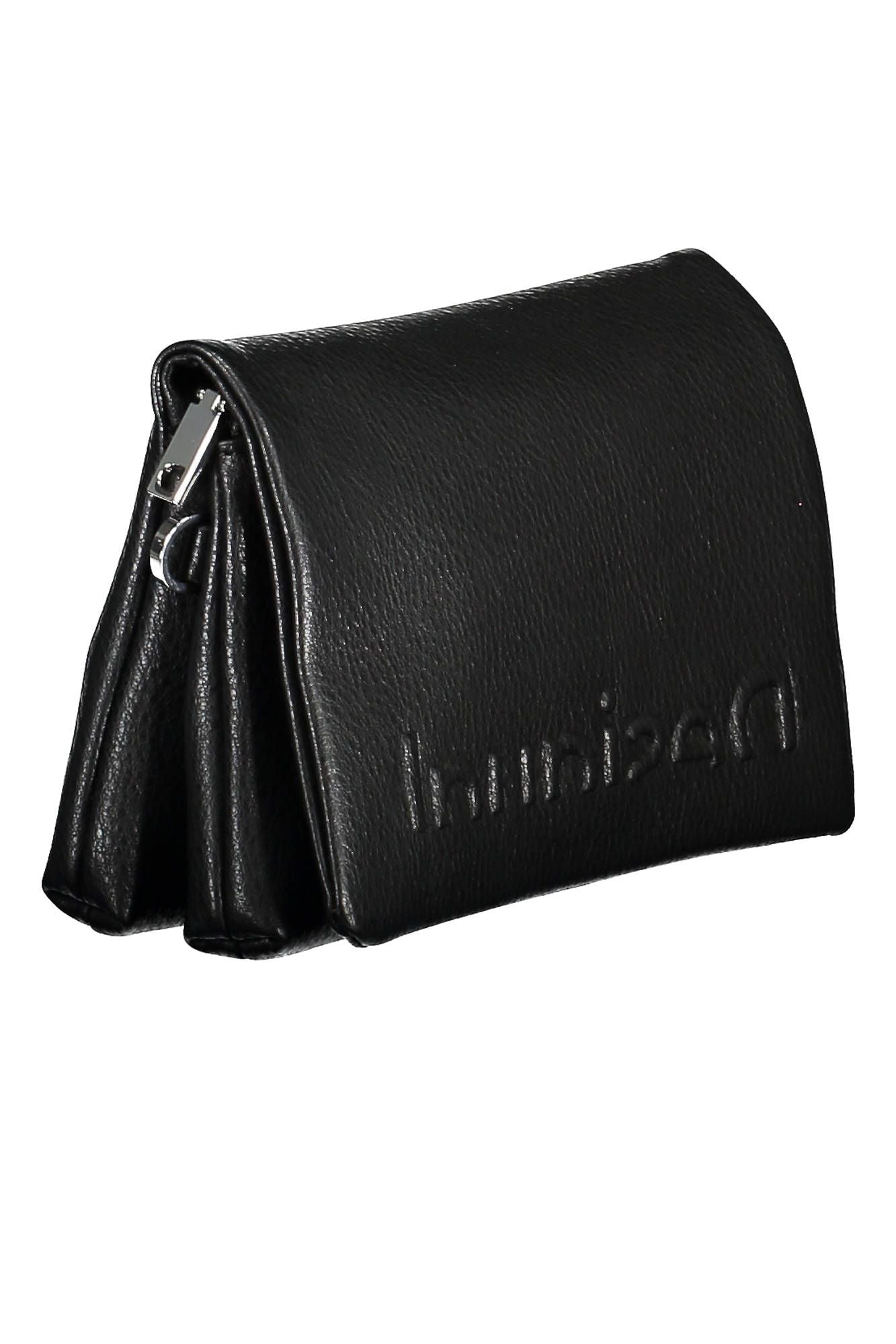Black Polyurethane Women Handbag