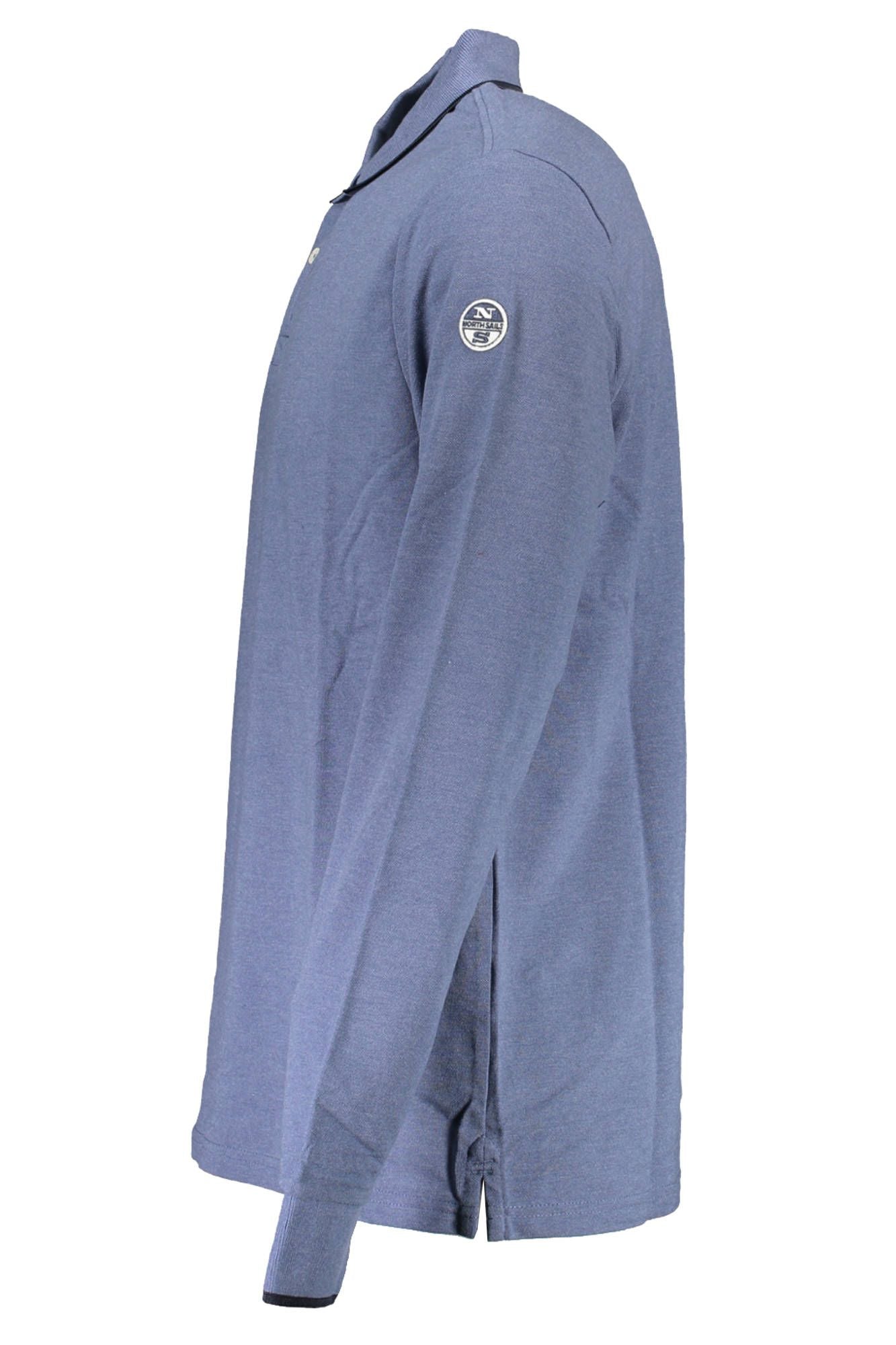 Blue Cotton Men Polo Shirt