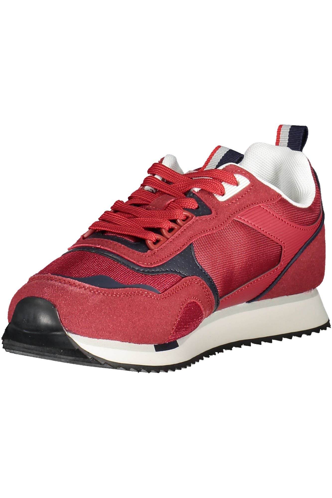 Red Polyester Men Sneaker