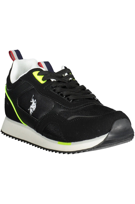 Black Polyester Men Sneaker