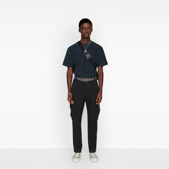 Navy Blue Cotton Men T-Shirt