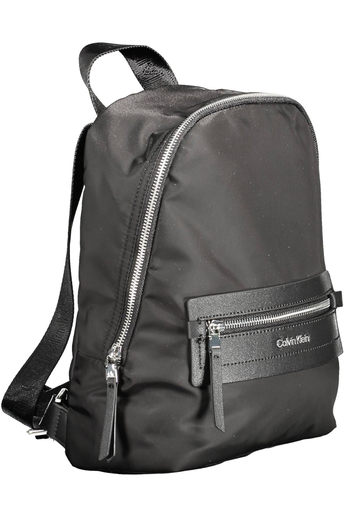 Black Polyester Women Backpack