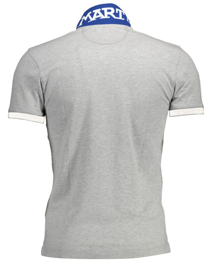 Gray Cotton Men Polo Shirt