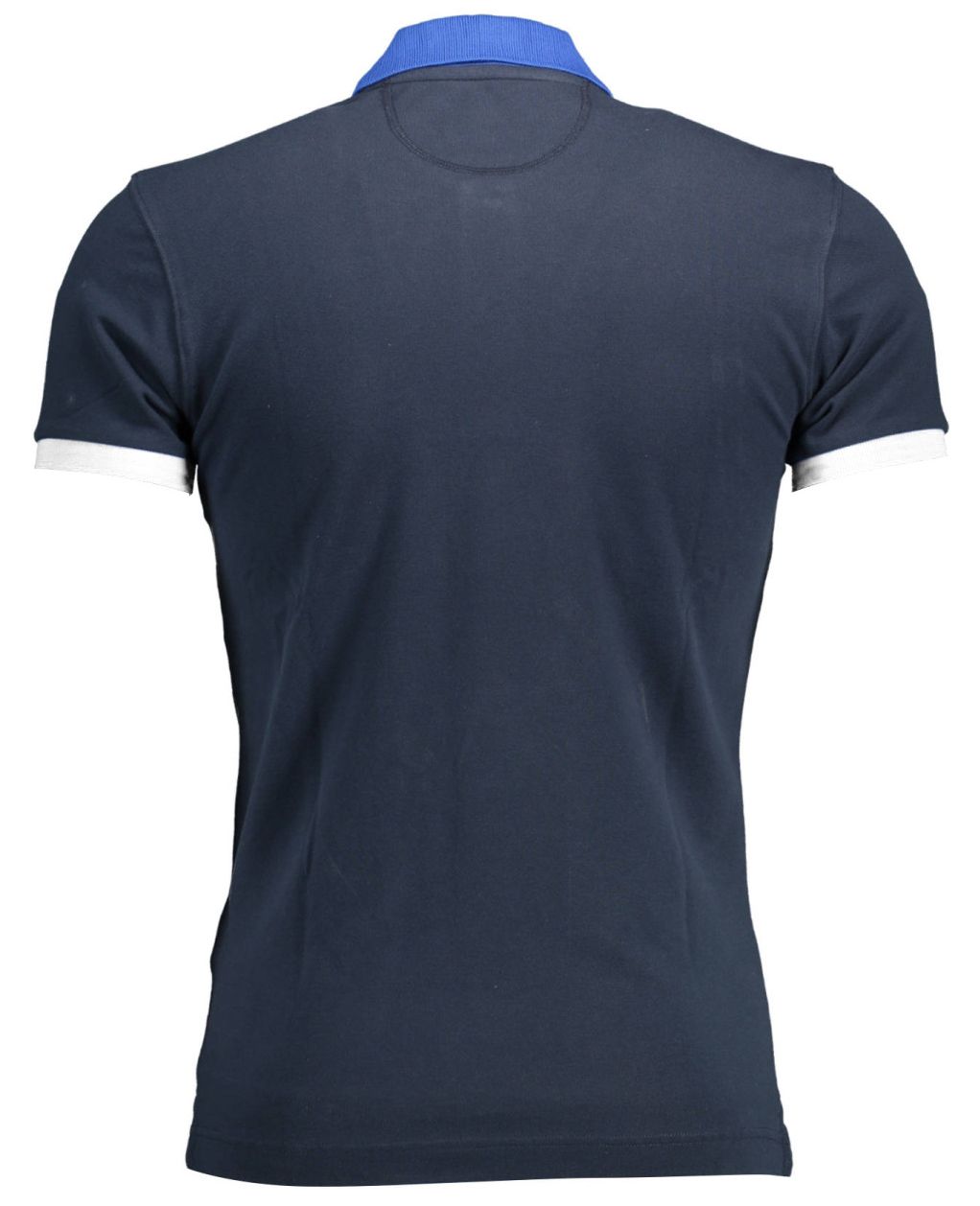 Blue Cotton Men Polo Shirt