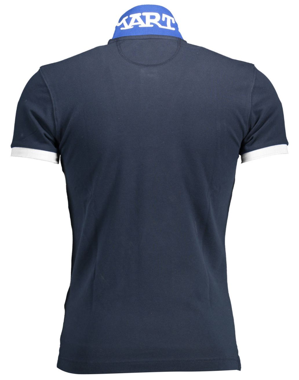 Blue Cotton Men Polo Shirt