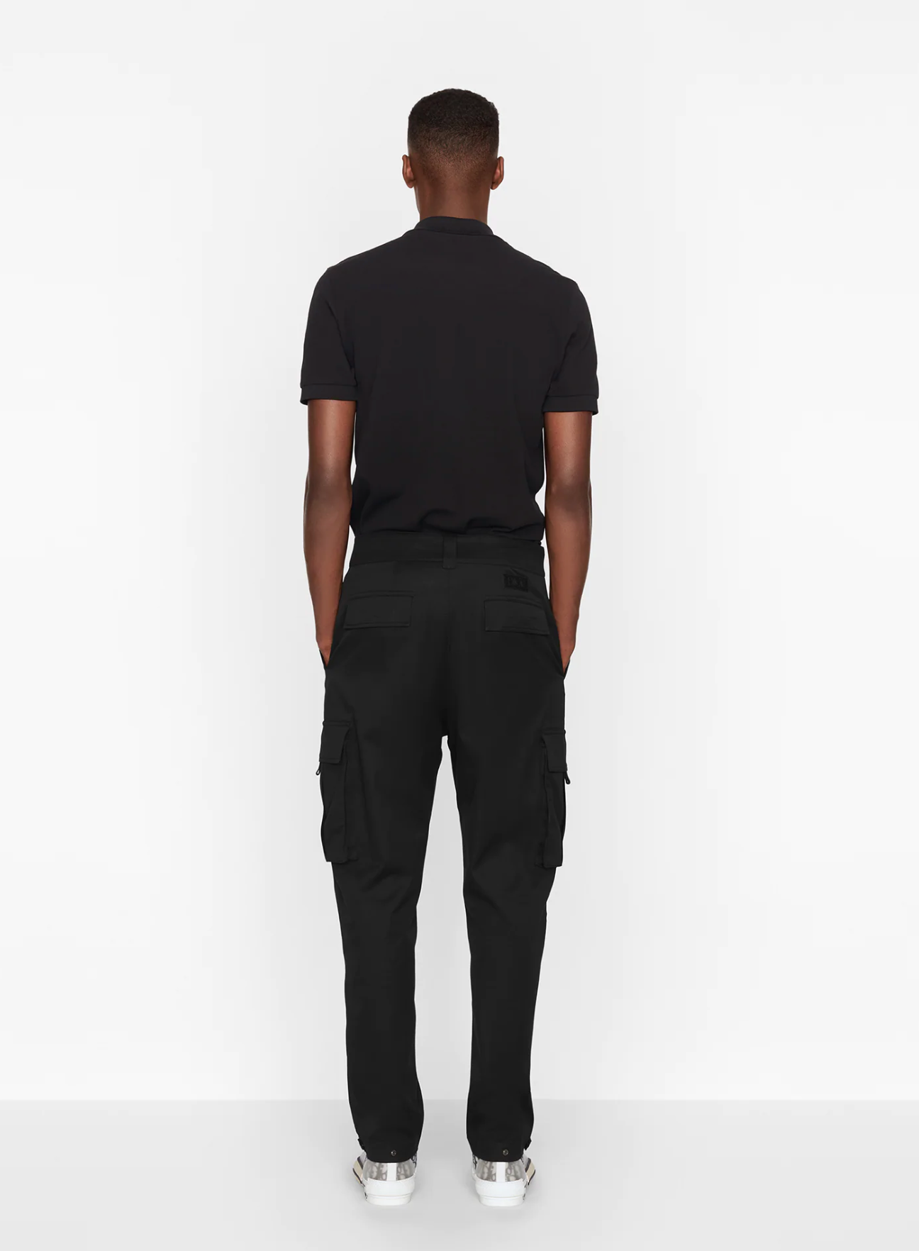 Black Cotton Men Polo Shirt