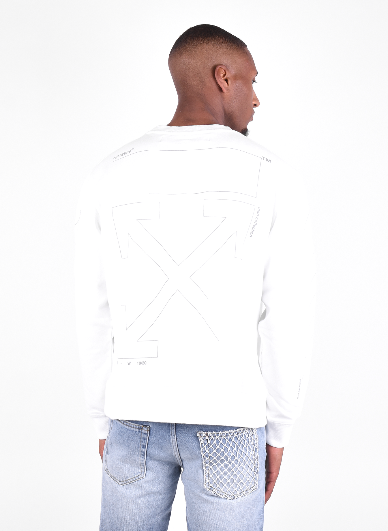 White Cotton Men Sweater