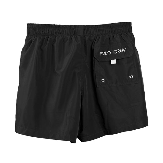 Black Polyester Men Swim Short
