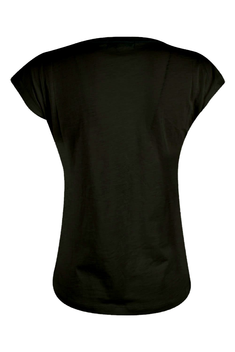 Black Cotton Women T-Shirt