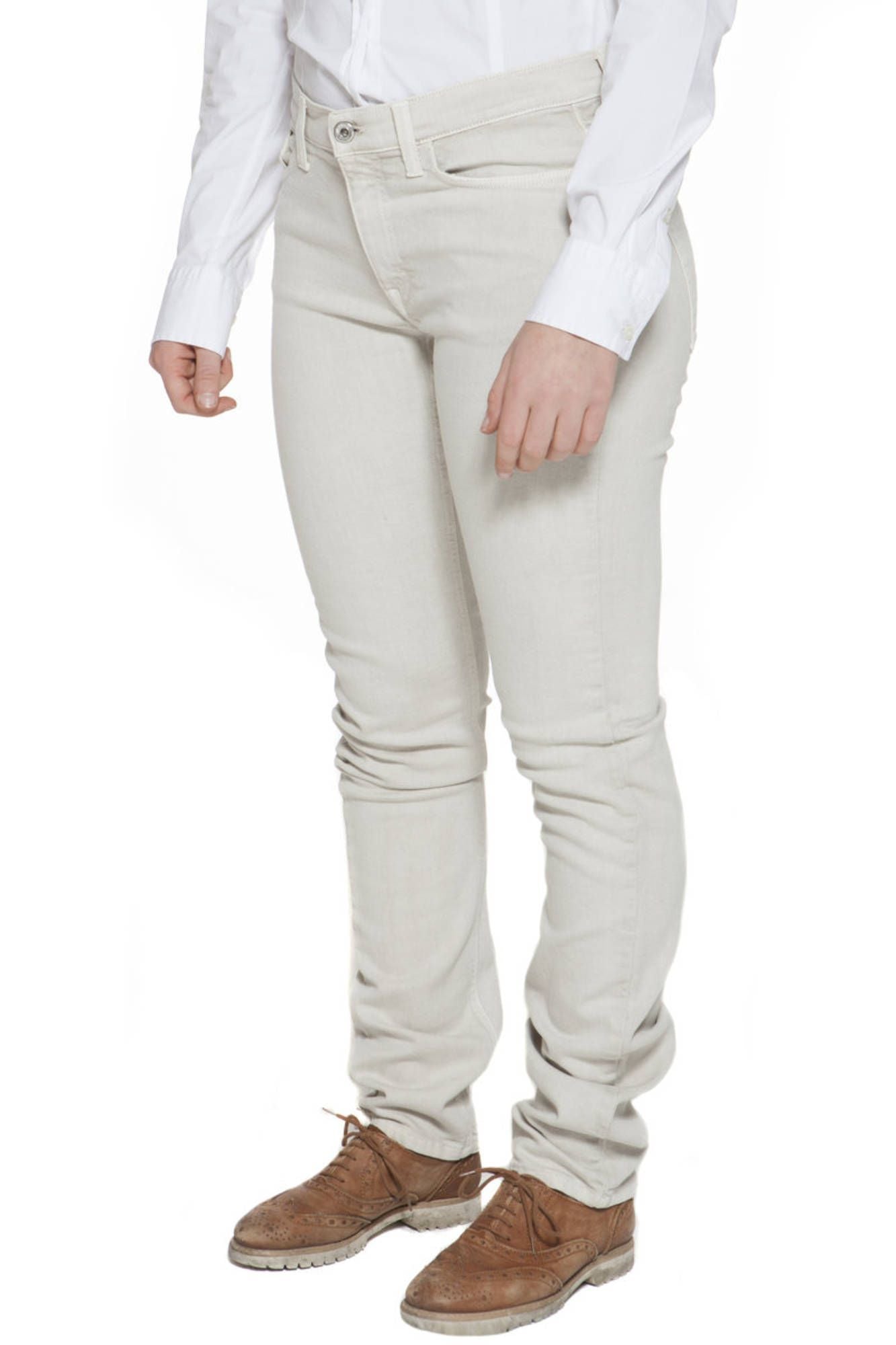 Beige Cotton Women's Trouser