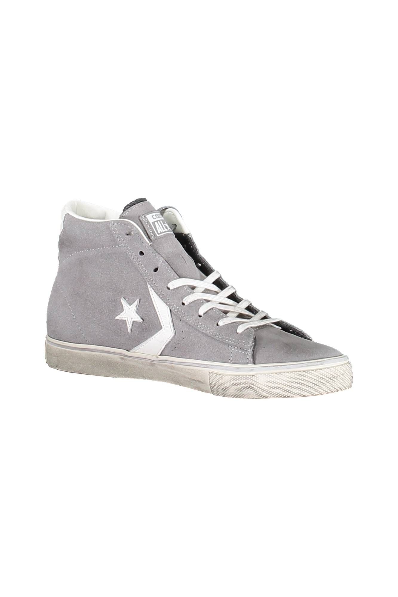 Gray Leather Men Sneaker