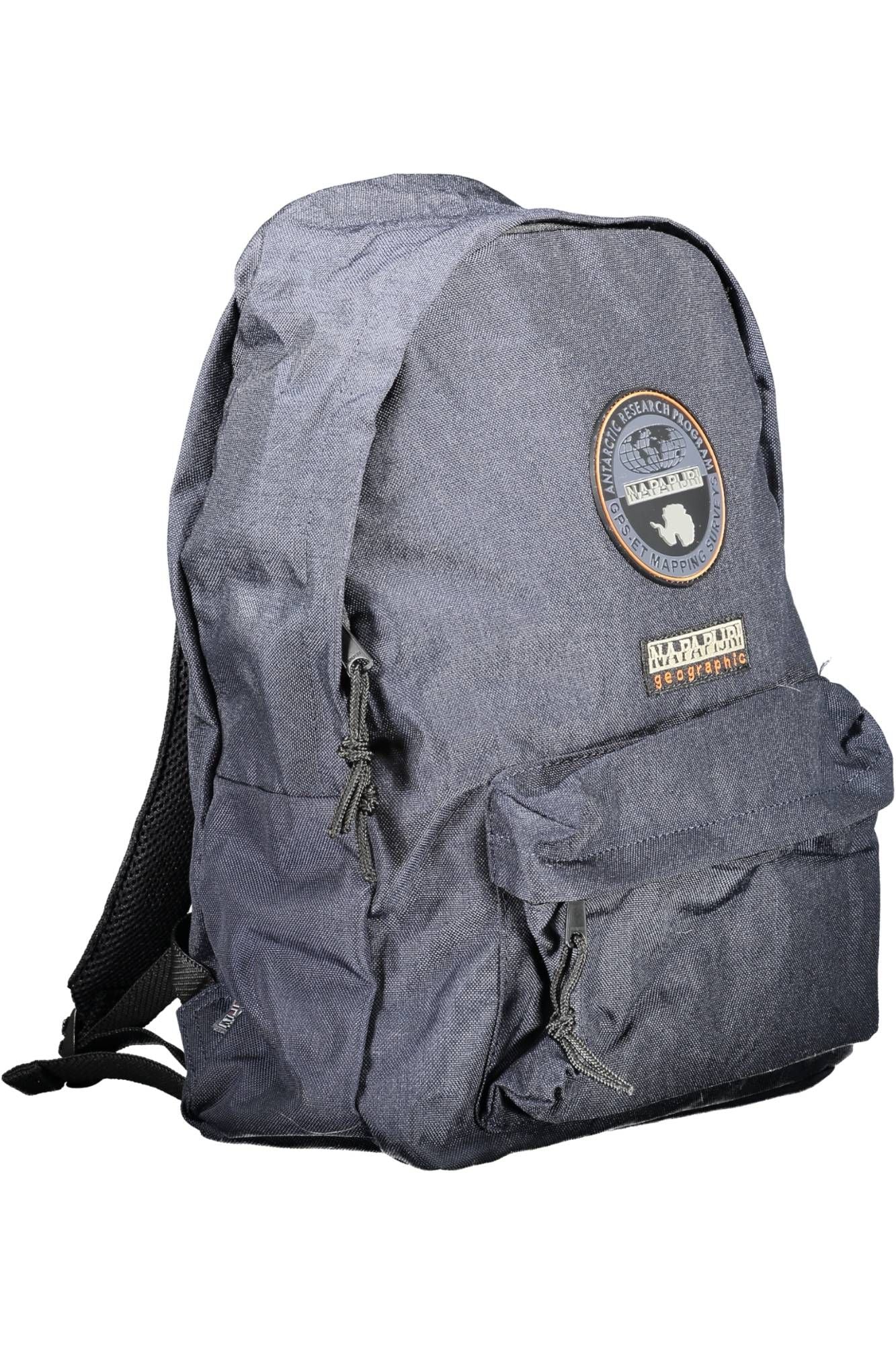Blue Polyester Men Backpack