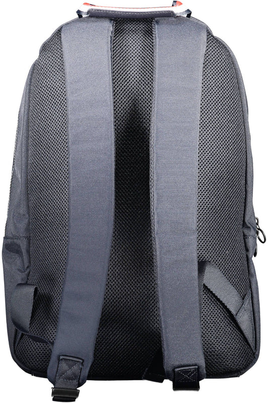 Blue Polyester Men Backpack