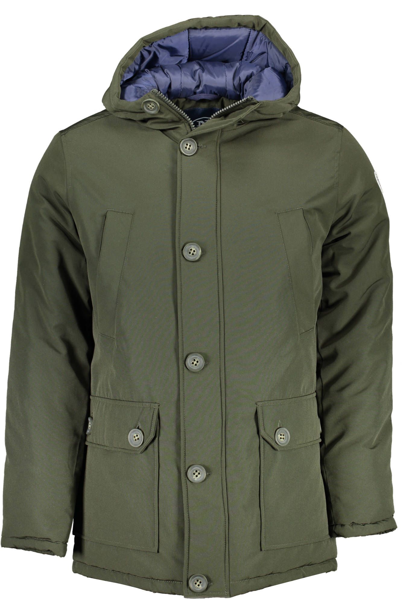 Green Cotton Men Jacket