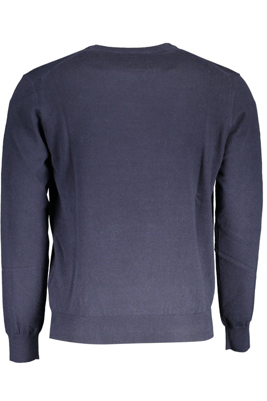 Blue Cotton Men Sweater