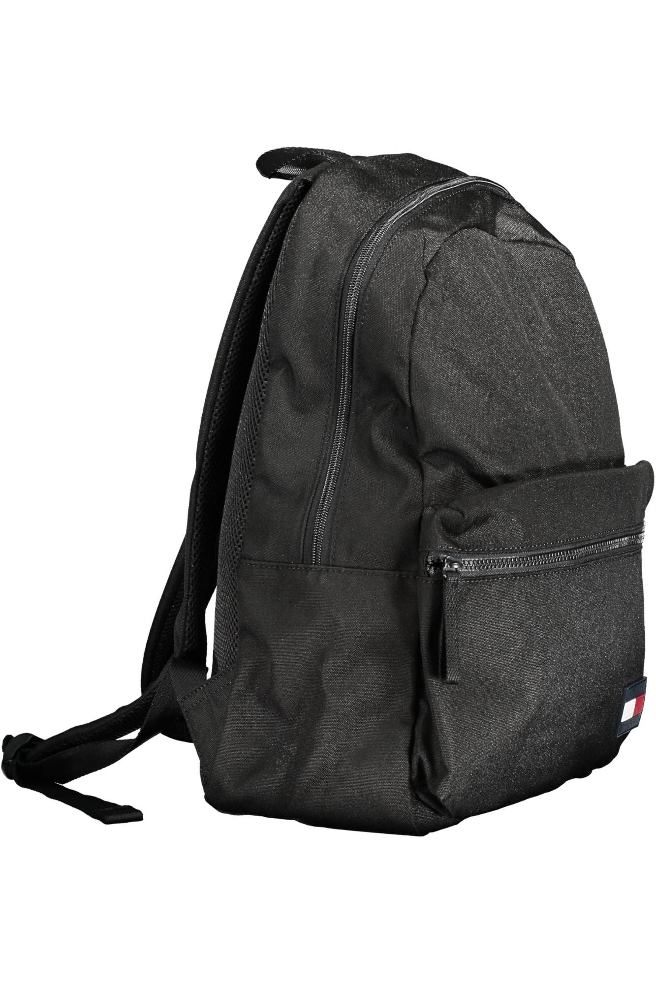 Black Polyester Men Backpack