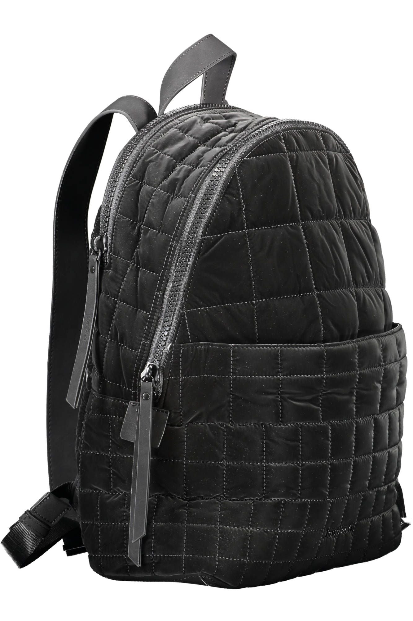 Black Polyurethane Women Backpack