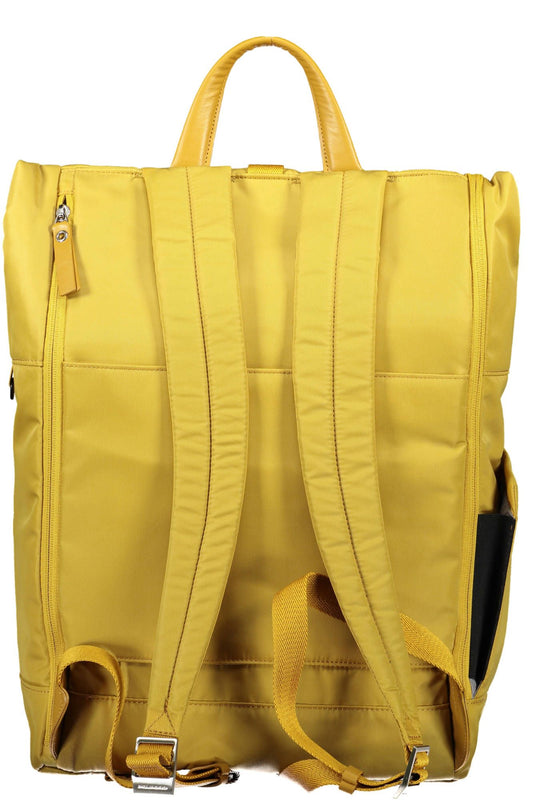 Yellow Nylon Men Backpack
