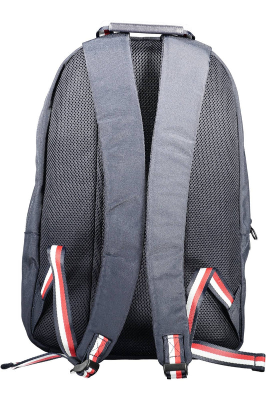 Blue Polyester Men Backpack