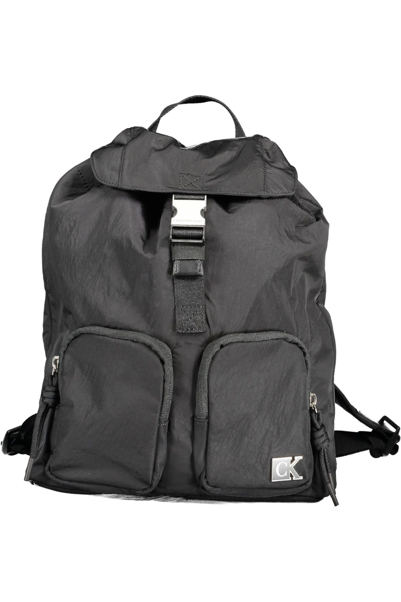 Black Nylon Women Backpack