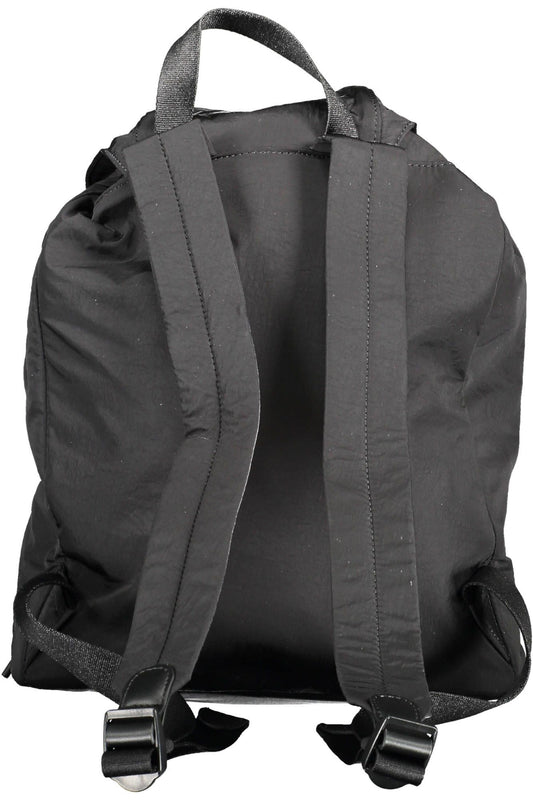 Black Nylon Women Backpack