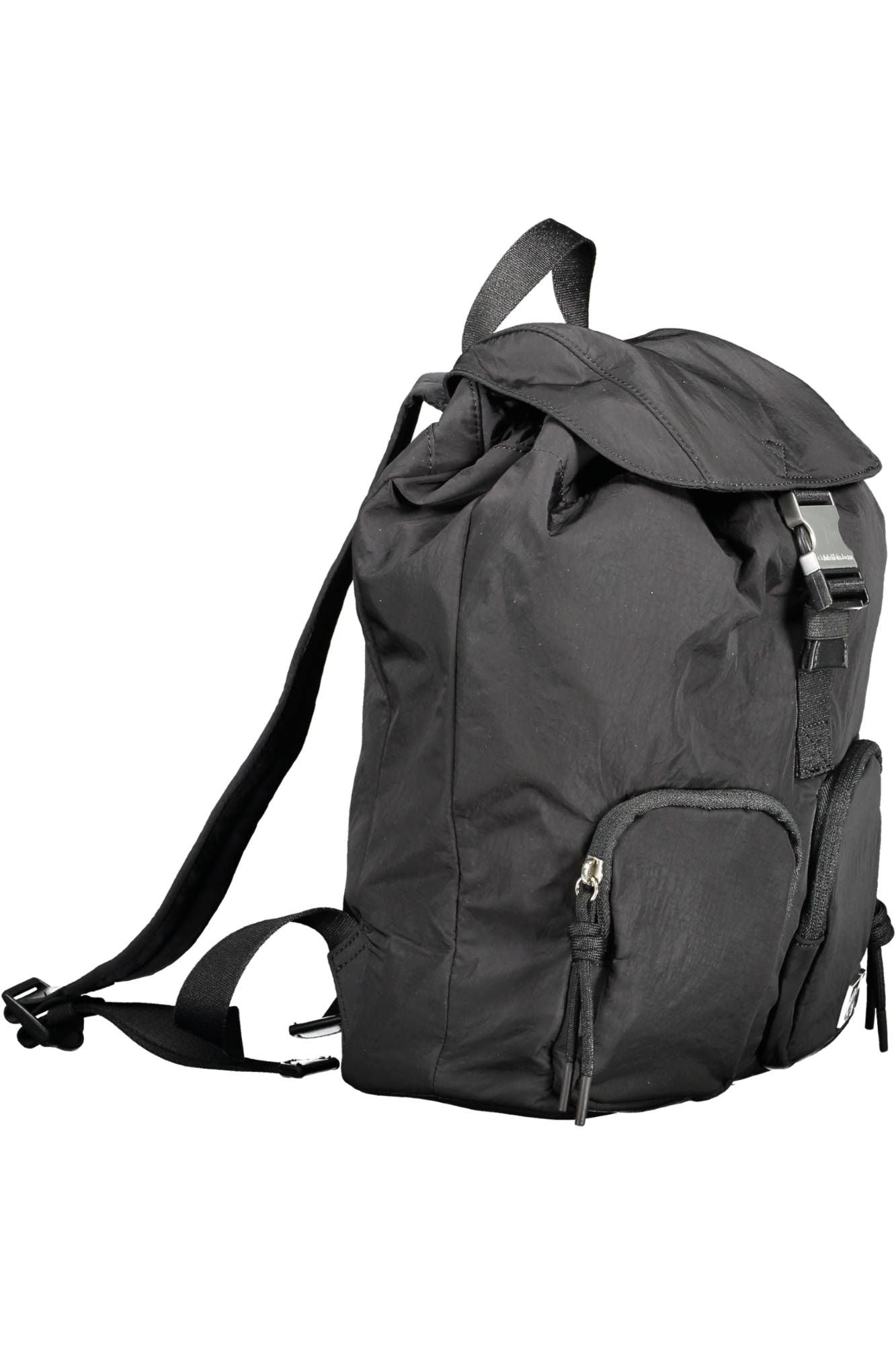 Black Nylon Women Backpack
