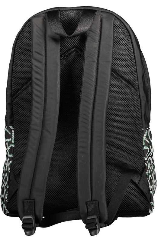 Black Polyester Men Backpack