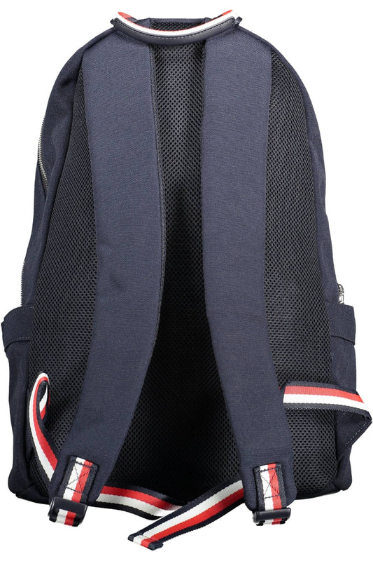 Blue Polyester Men Backpack