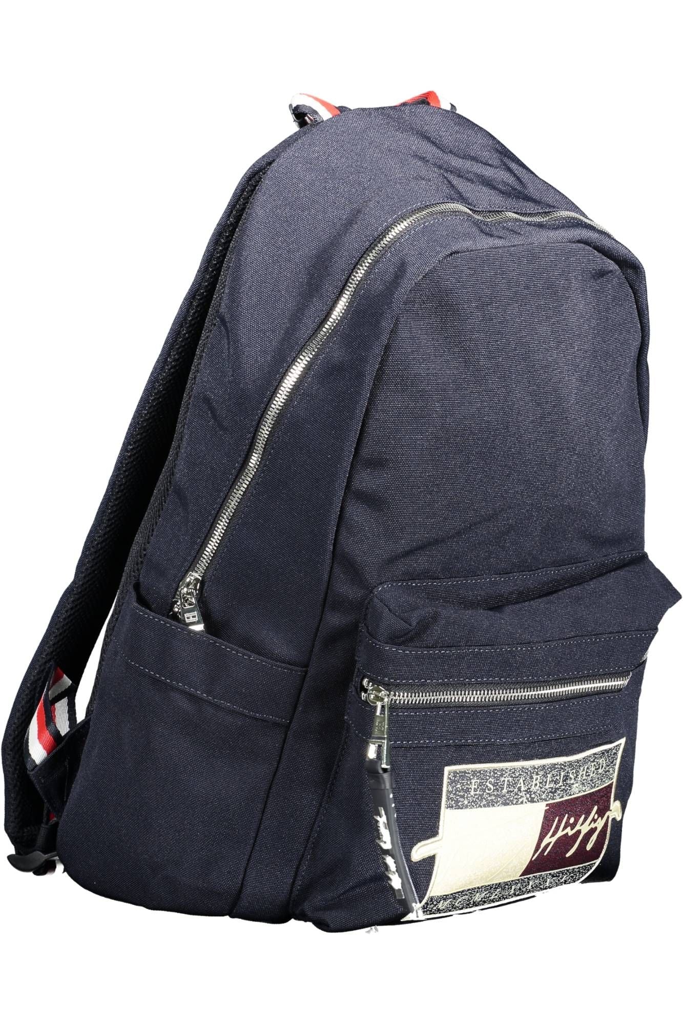 Blue Polyester Men Backpack
