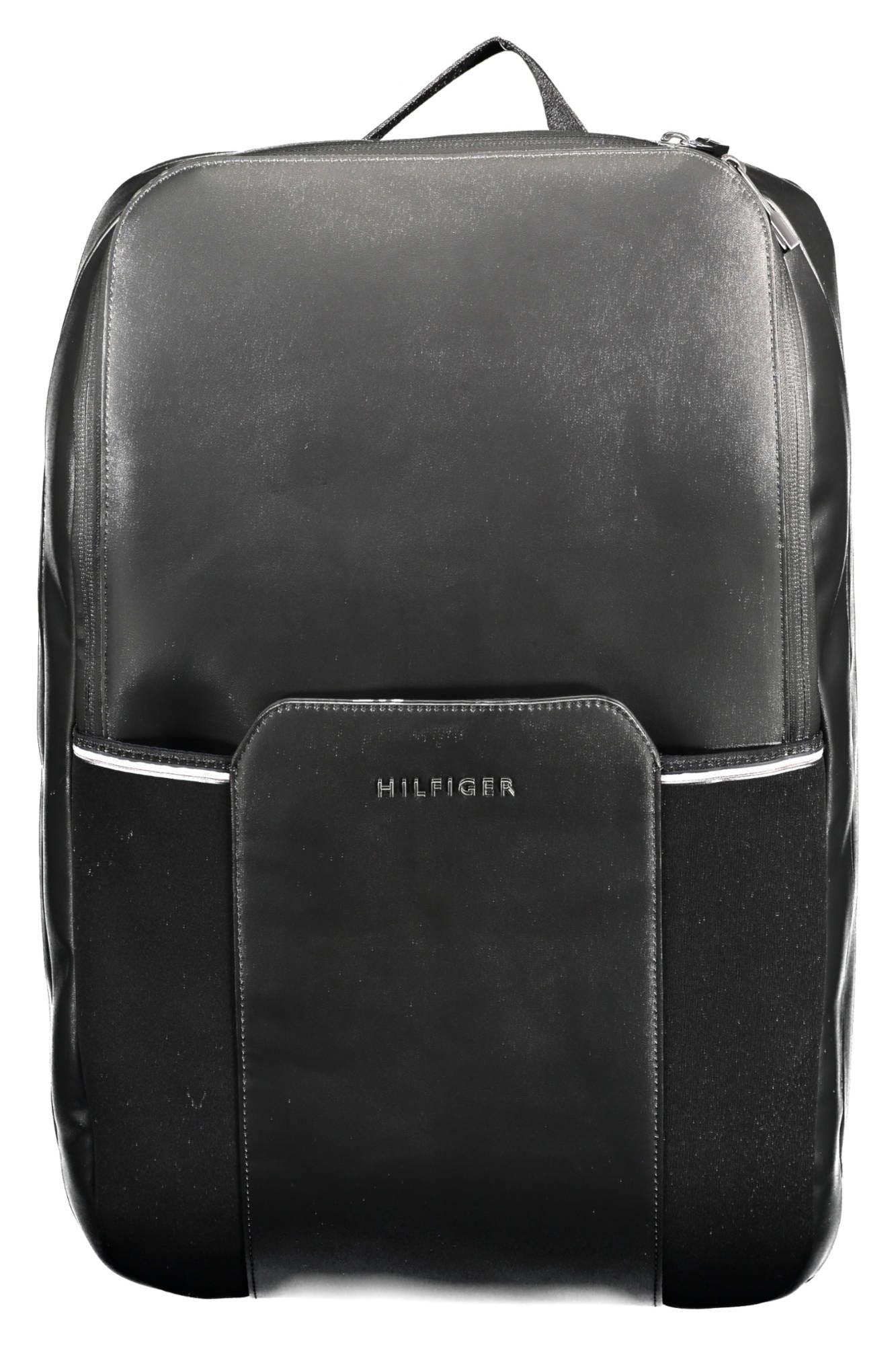 Black Polyester Men Backpack