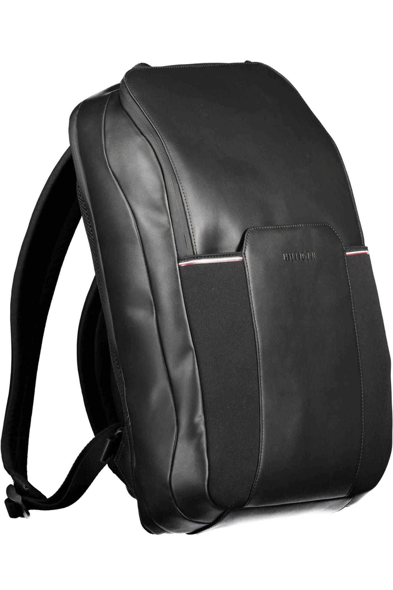 Black Polyester Men Backpack