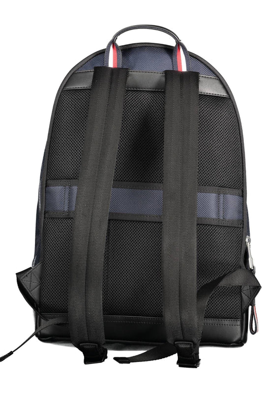 Blue Polyester Men Backpack