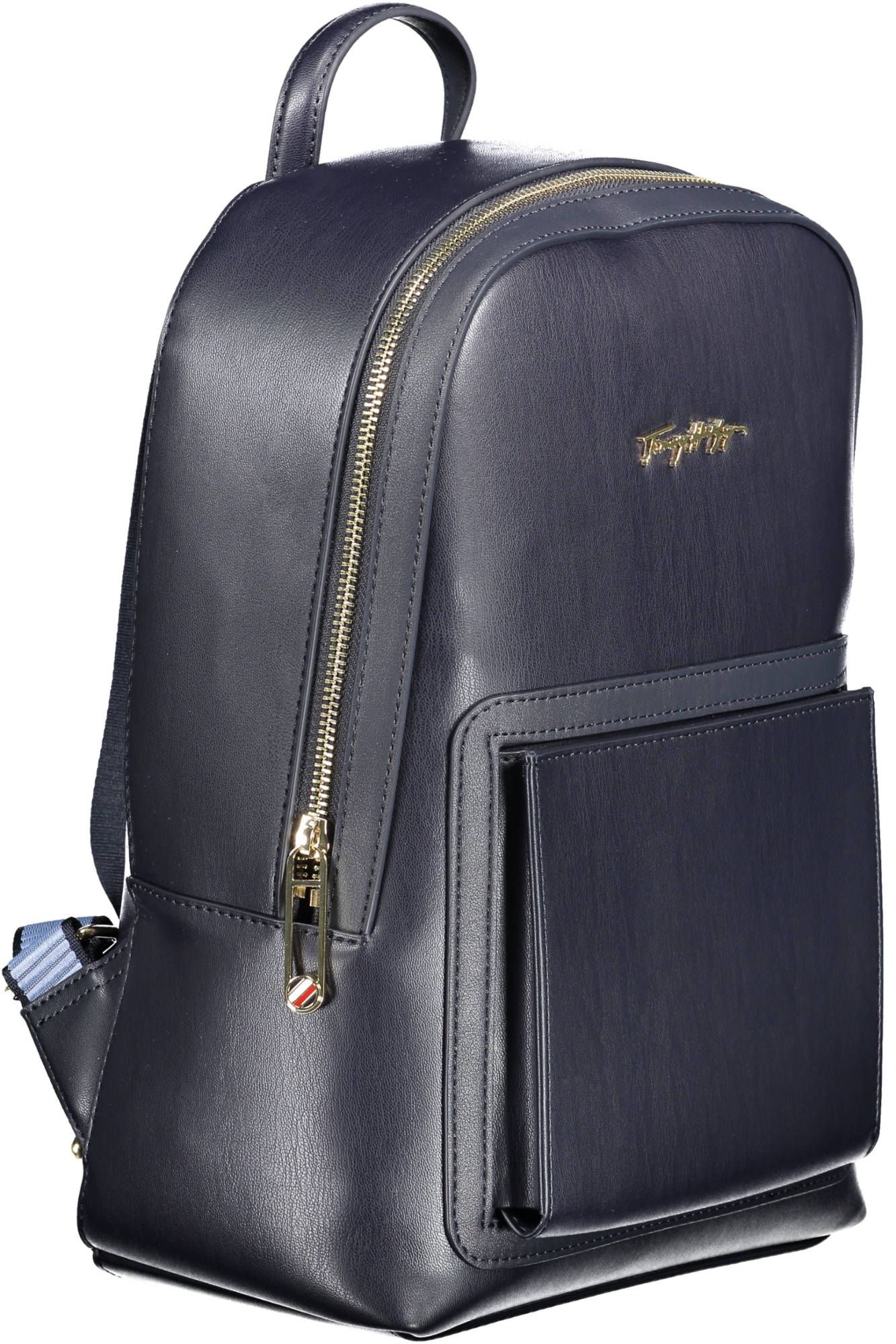 Blue Polyurethane Women Backpack