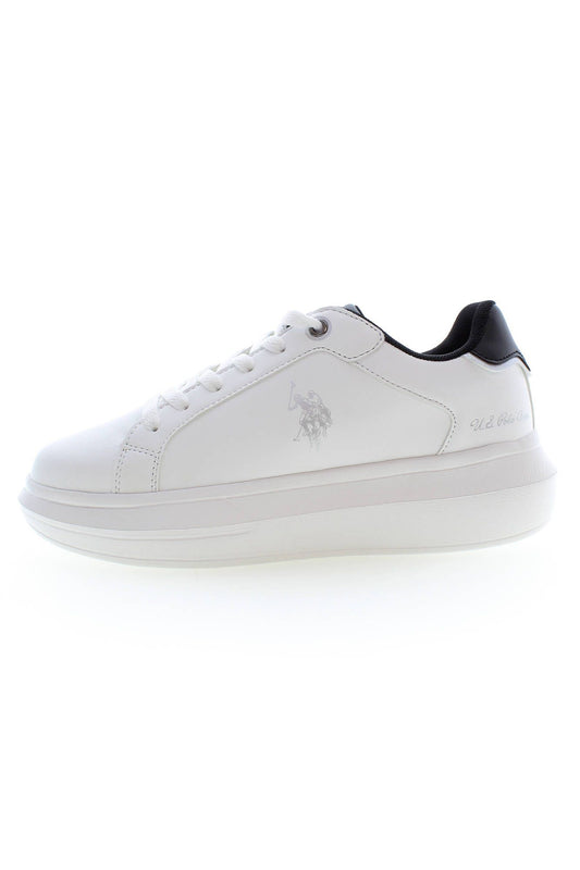 White Polyester Women Sneaker