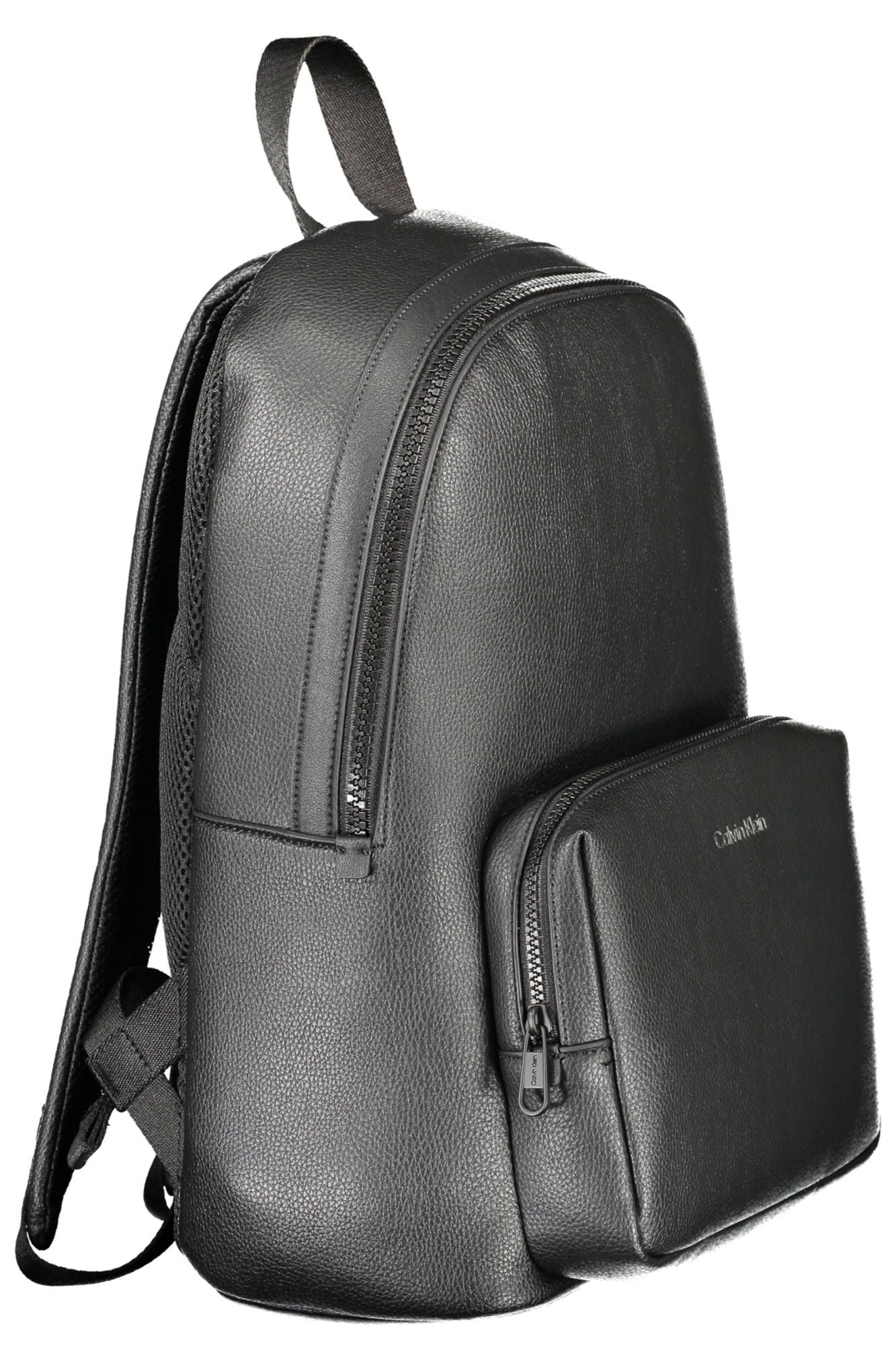 Black Polyurethane Mens Backpack