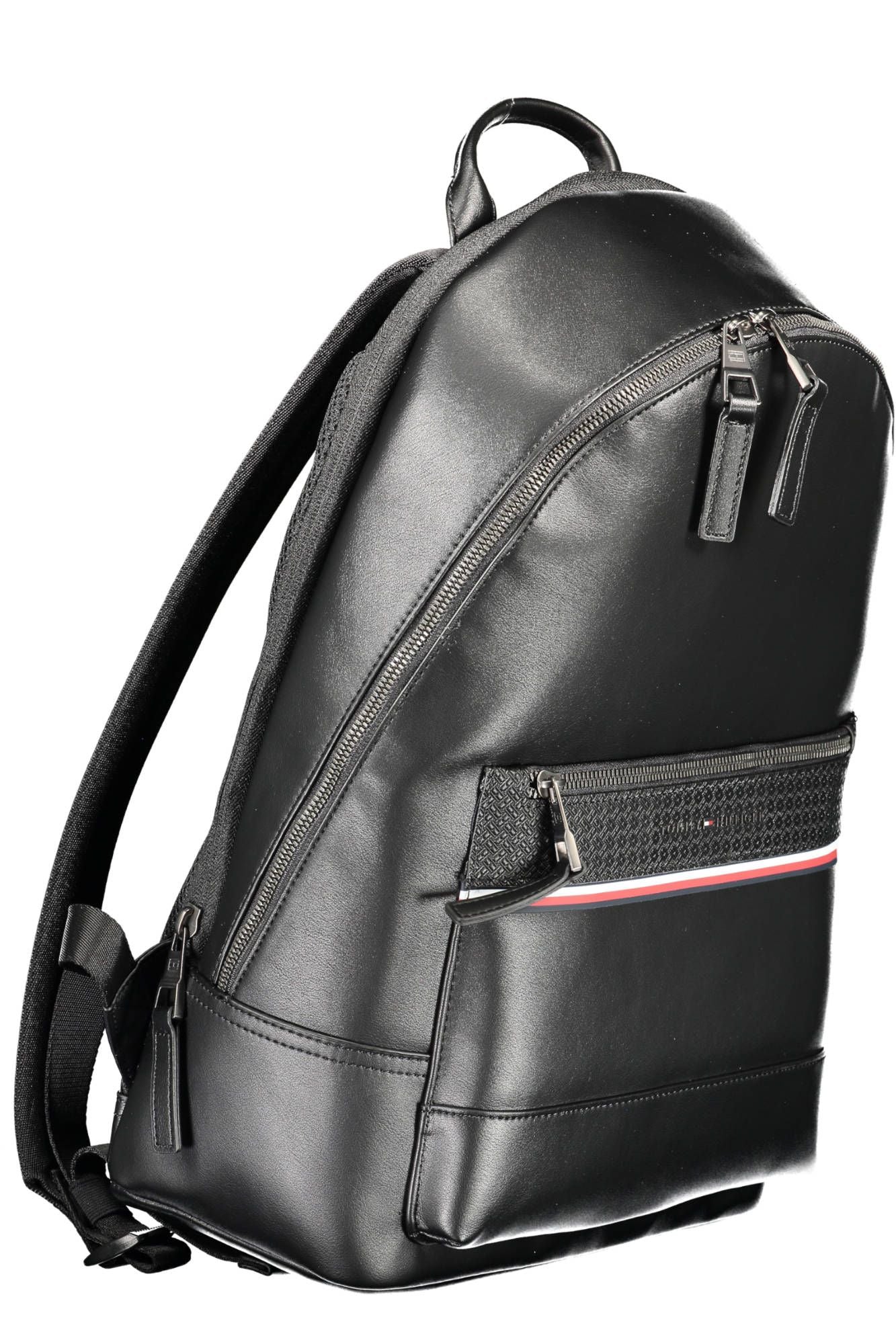Black Polyester Men Backpack