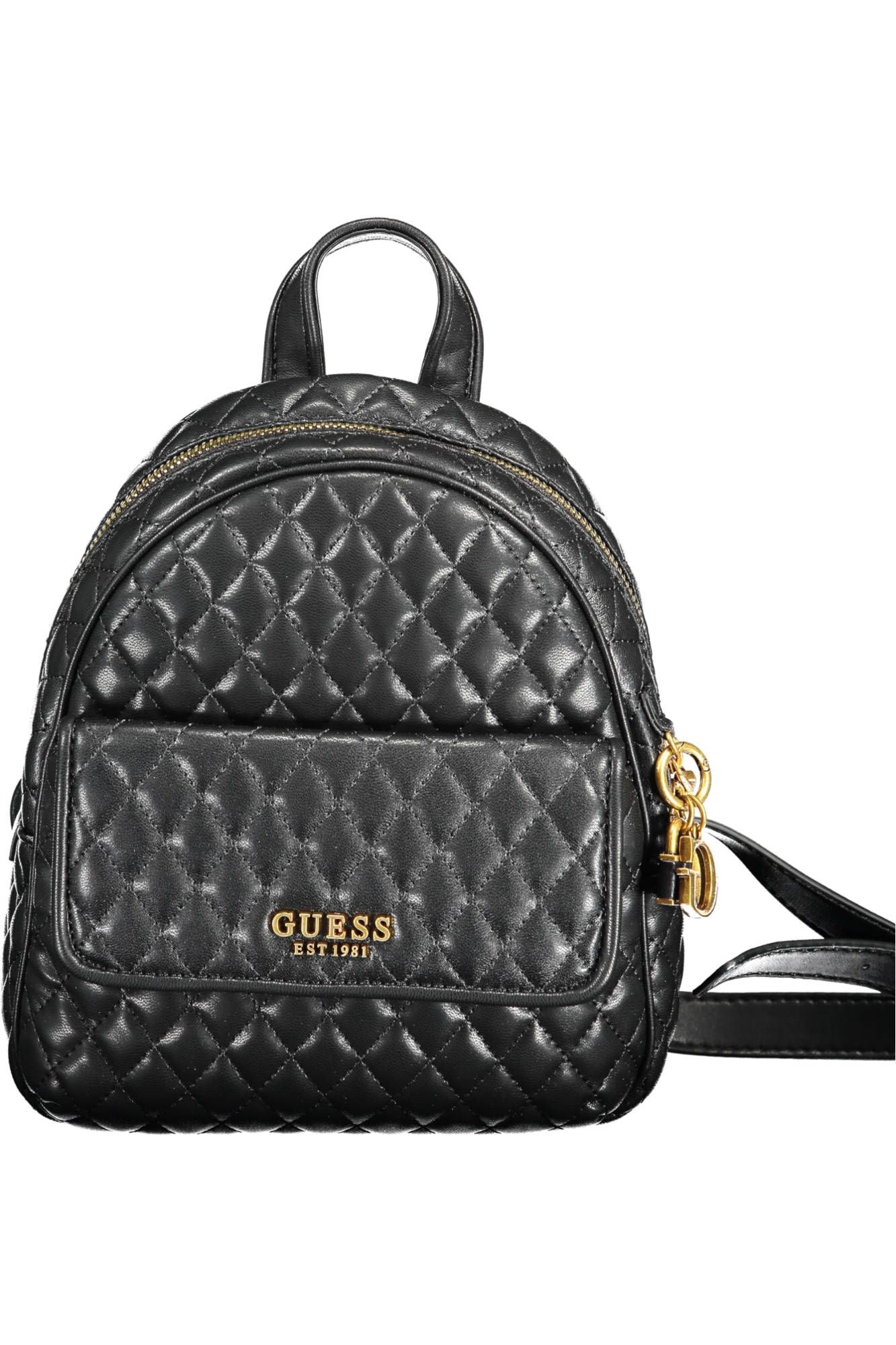 Black Polyethylene Women Backpack