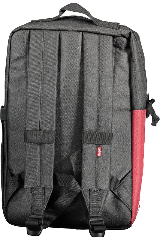 Black Polyester Men Backpack