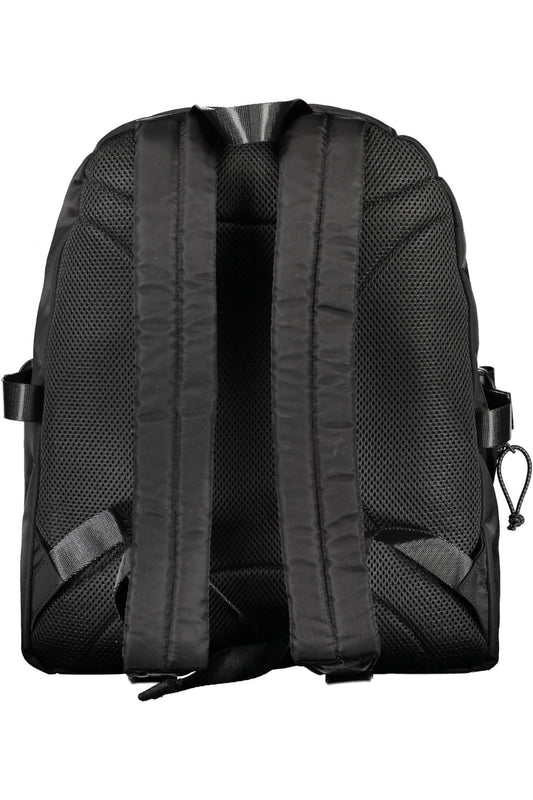 Black Nylon Men Backpack