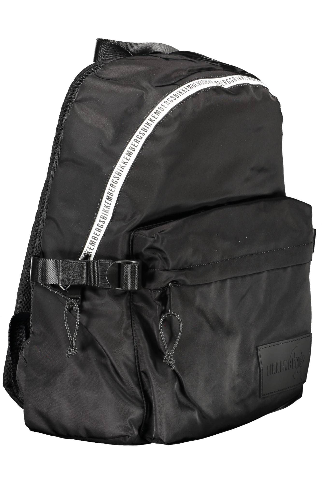 Black Nylon Men Backpack