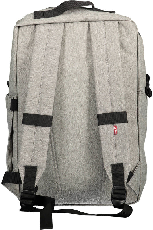 Gray Polyester Men Backpack