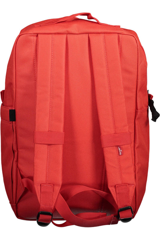 Red Polyester Mens Backpack
