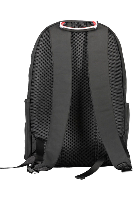 Black Polyester Men Backpack