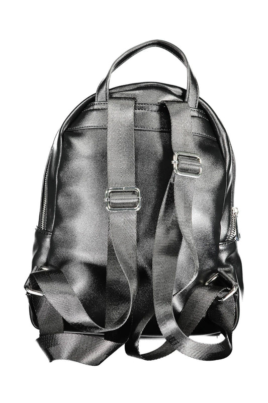 Black Polyethylene Women Backpack